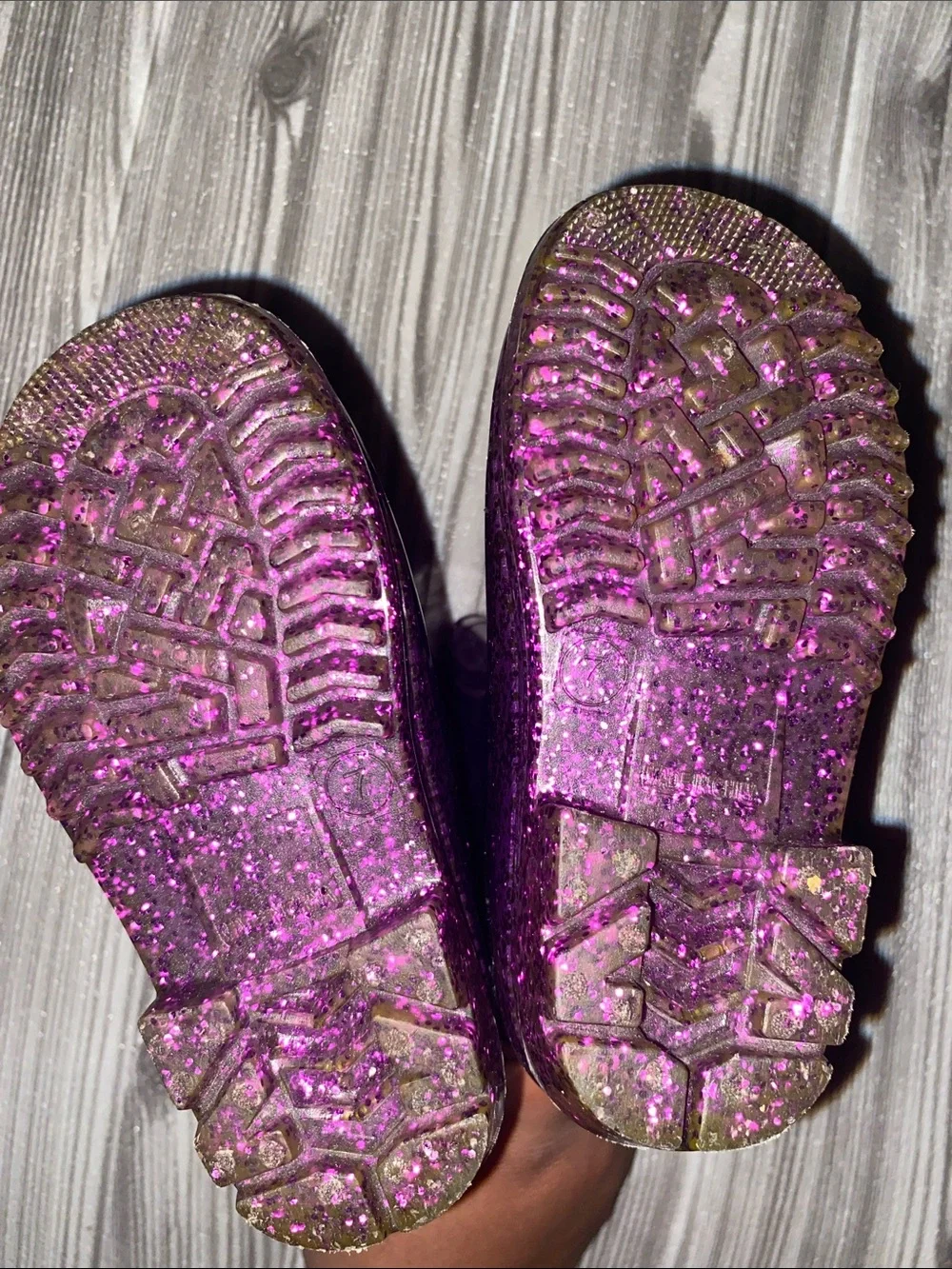 Kids Purple Glitter Rain Boots